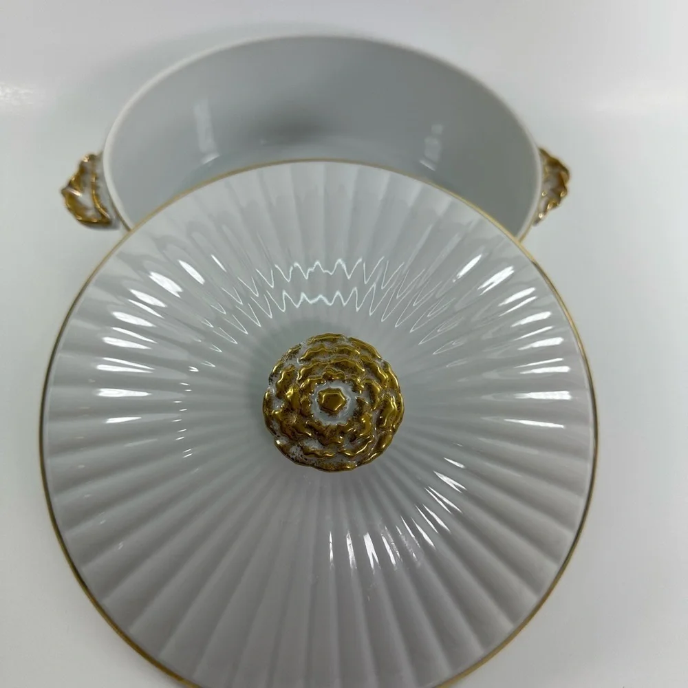 Vintage Mid Century Shafford Golden Heirloom  8” Covered Casserole Bowl Japan